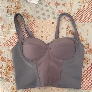Alo Elegant Gray Women's Bustier Top